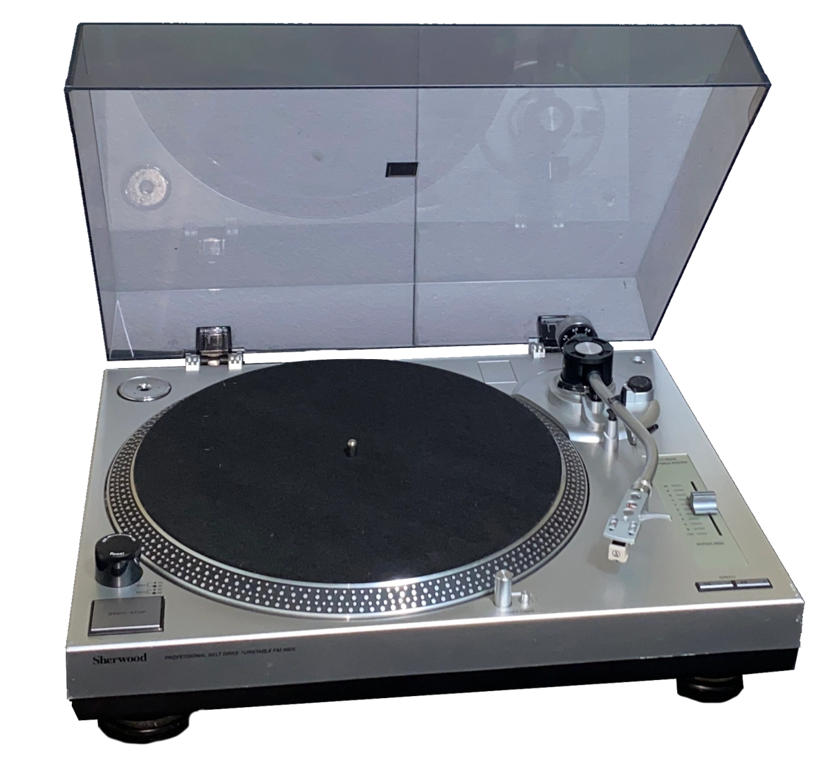 Sherwood PM9805 Silver fully manual belt drive turntable w Pitch